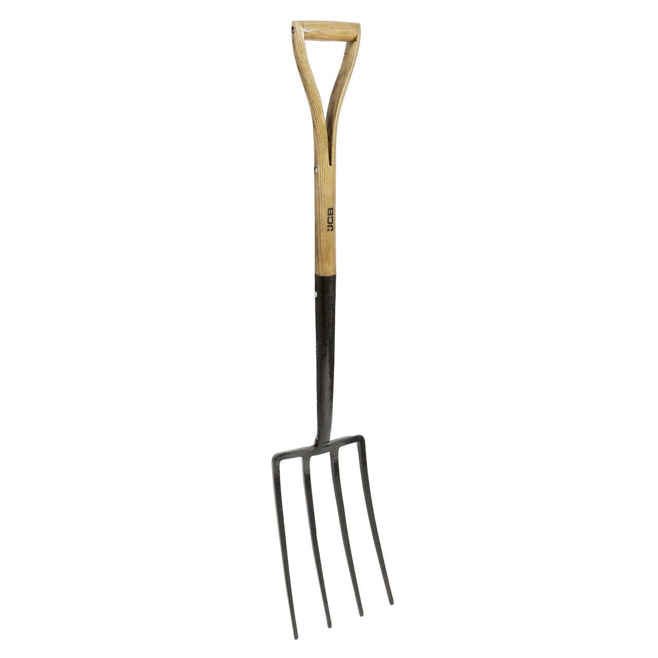 Fourche de jardin en acier au carbone à 4 dents avec manche en frêne