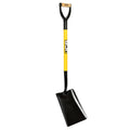 Pelle à lame acier à embout carré robuste noire jaune 250x300mm