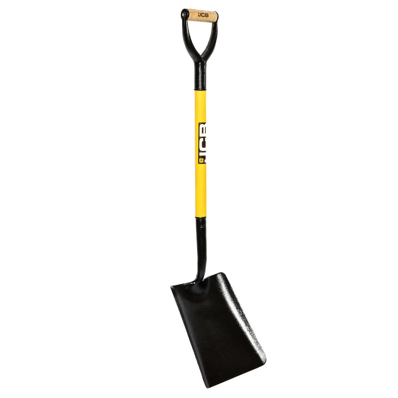 Pelle à lame acier à embout carré robuste noire jaune 250x300mm