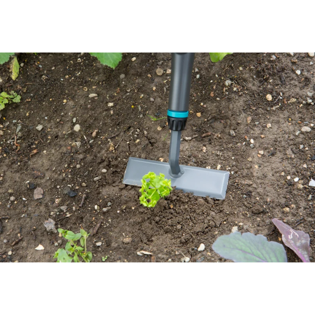 Houe sarcleuse en acier trempé de 14 cm avec manche en bois pour le désherbage du jardin