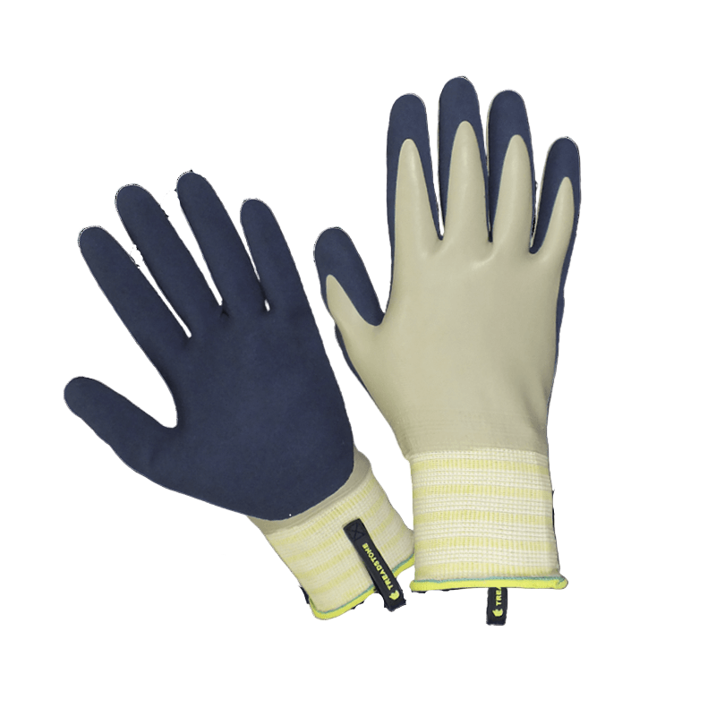 Gants de jardinage étanches pour hommes, enduits de latex bleu marine