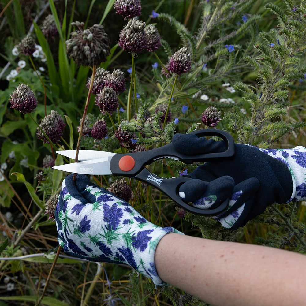 Ciseaux dentelés robustes en acier inoxydable pour jardin, cuisine, usages multiples
